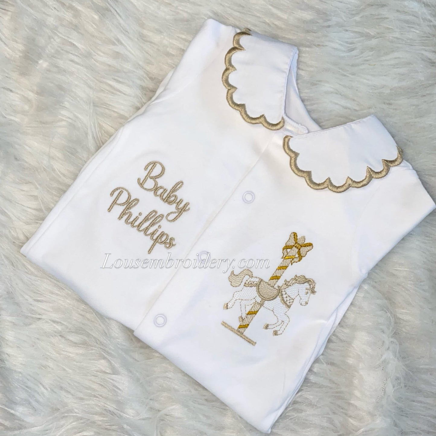 Unisex carousel horse babygrow
