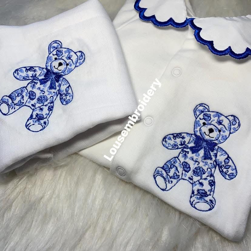 Floral bear set MADE TO ORDER