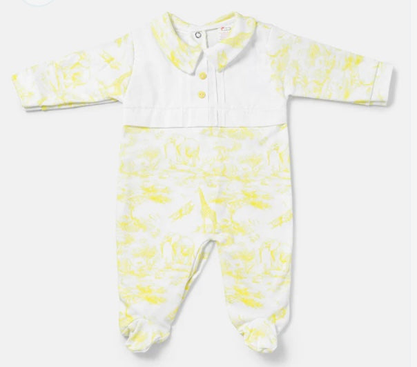 Boys lemon safari babygrow