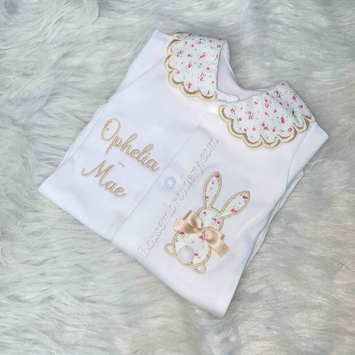 Floral bunny sleepsuit (JUST THE SLEEPSUIT)