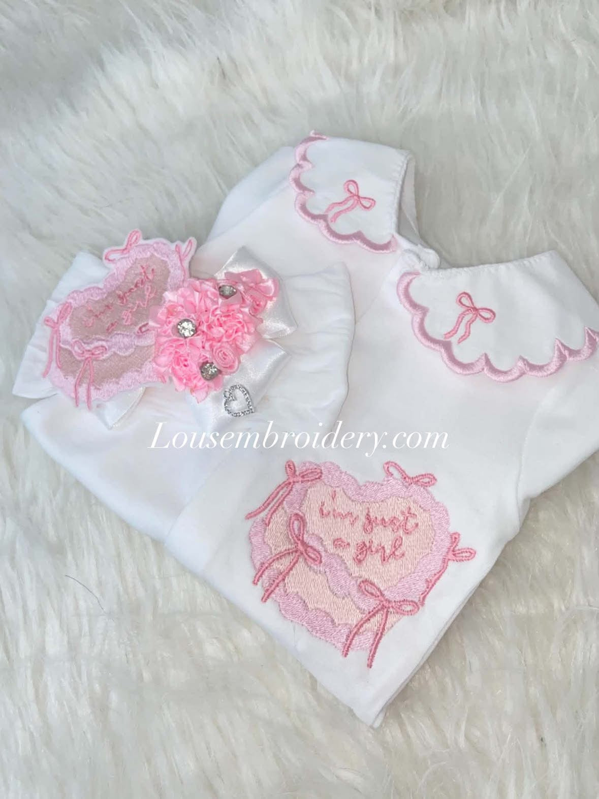 I’m just a girl - babygrow set made to order
