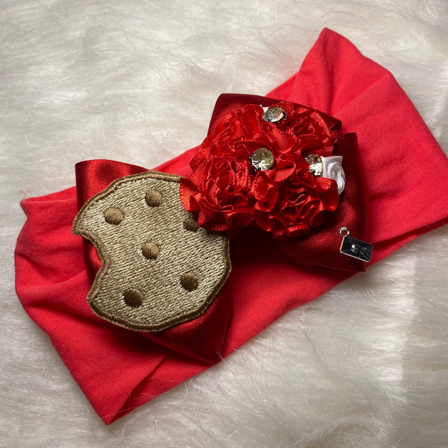 Red cookie hand made headband