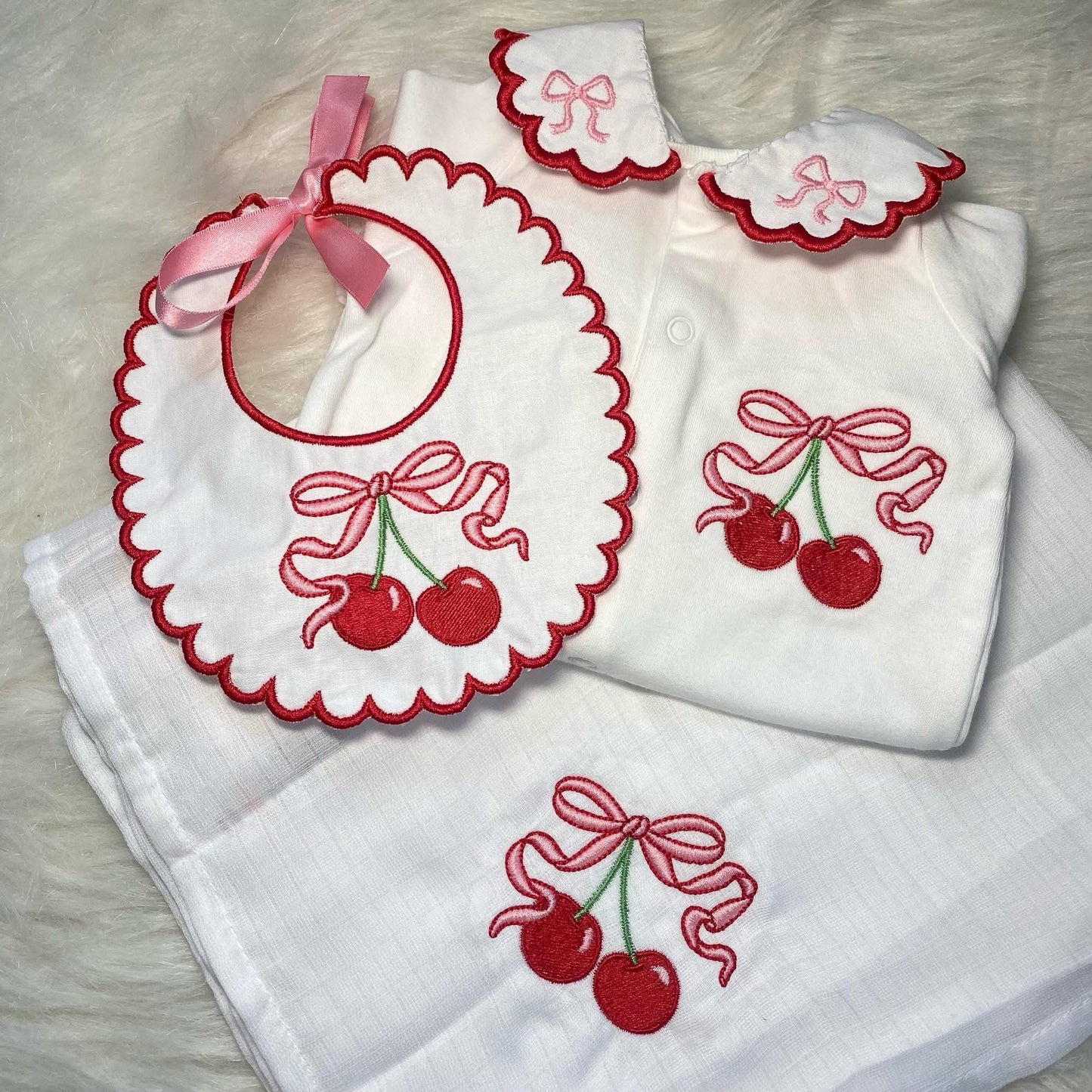 cherry sleepsuit (JUST THE SLEEPSUIT)
