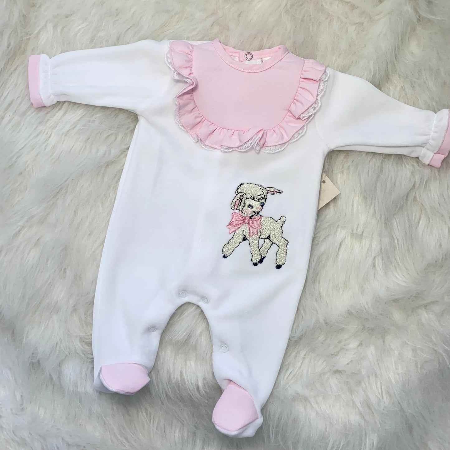 1m lamb velour babygrow