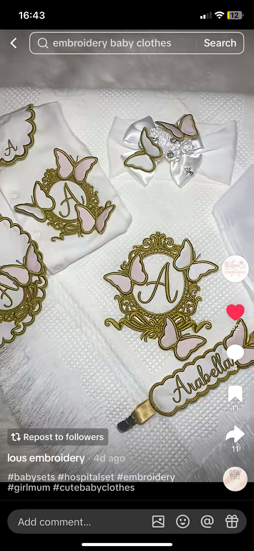 Butterfly set - gold - purple, light pink and candy pink colour combo
