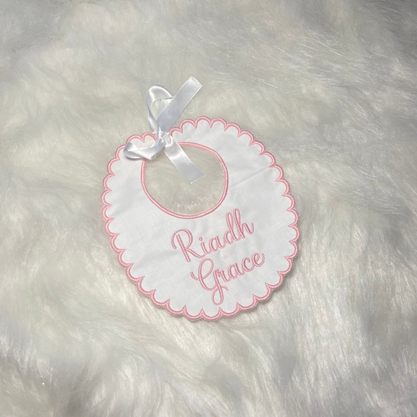 Hand made bibs with ribbon tie