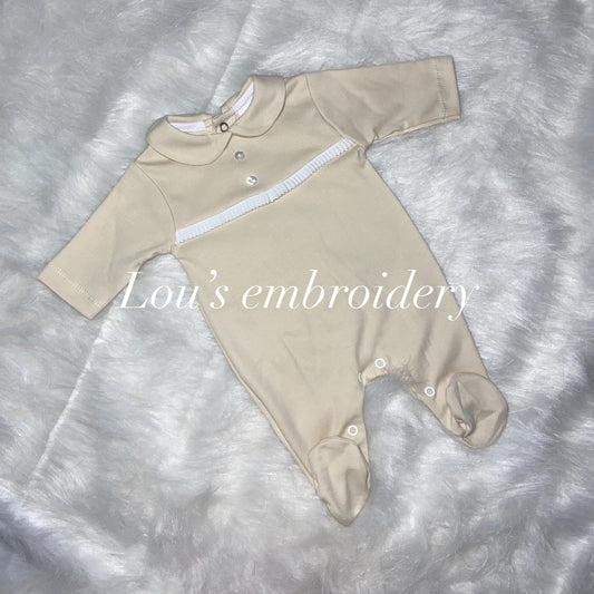 Boys beige Babygrow