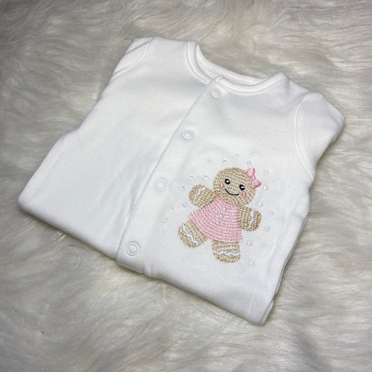 Gingerbread girl babygrow (add name in order notes)