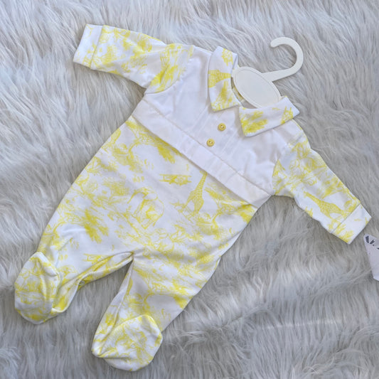 Boys lemon safari babygrow