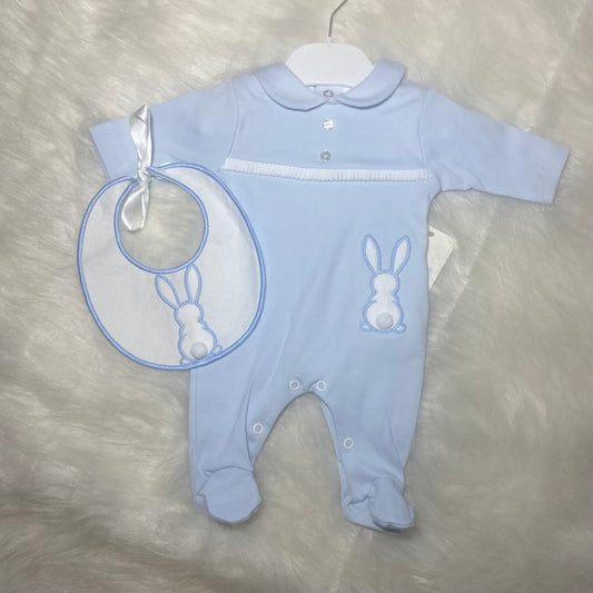Boys Newborn babygrow and bib set