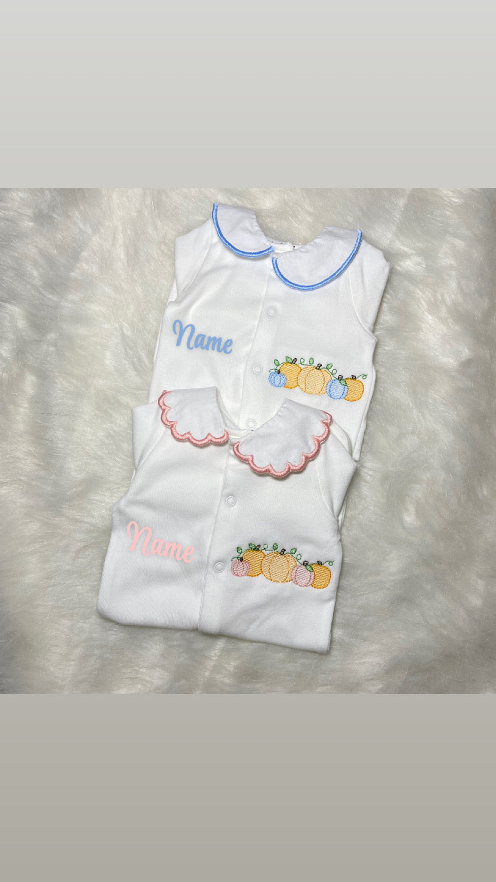 Pumpkin babygrow with collar