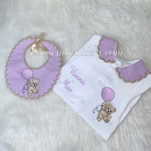 Bear balloon purple set (MADE TO ORDER)
