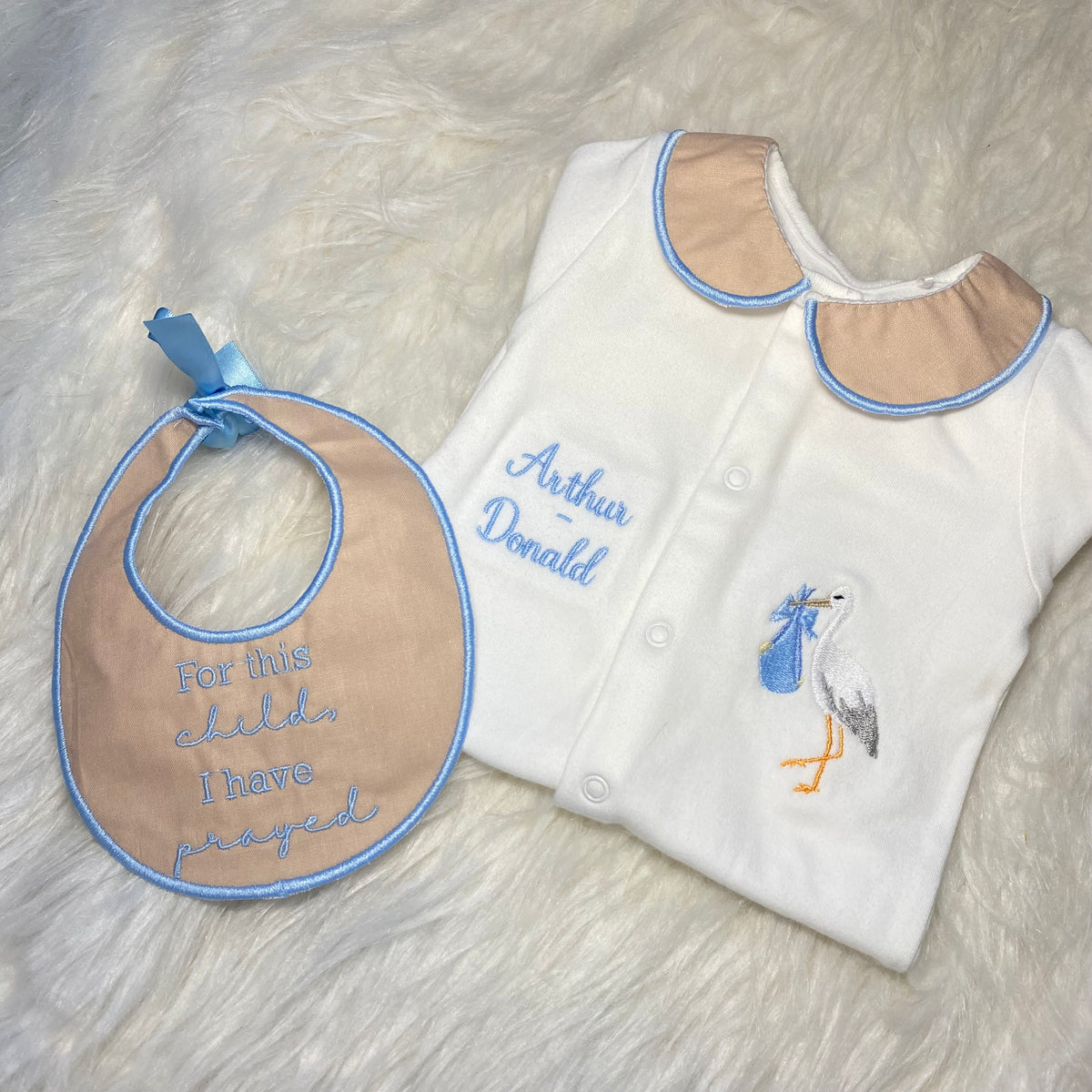 Boys stork set (leave name in the order notes) READY TO POST