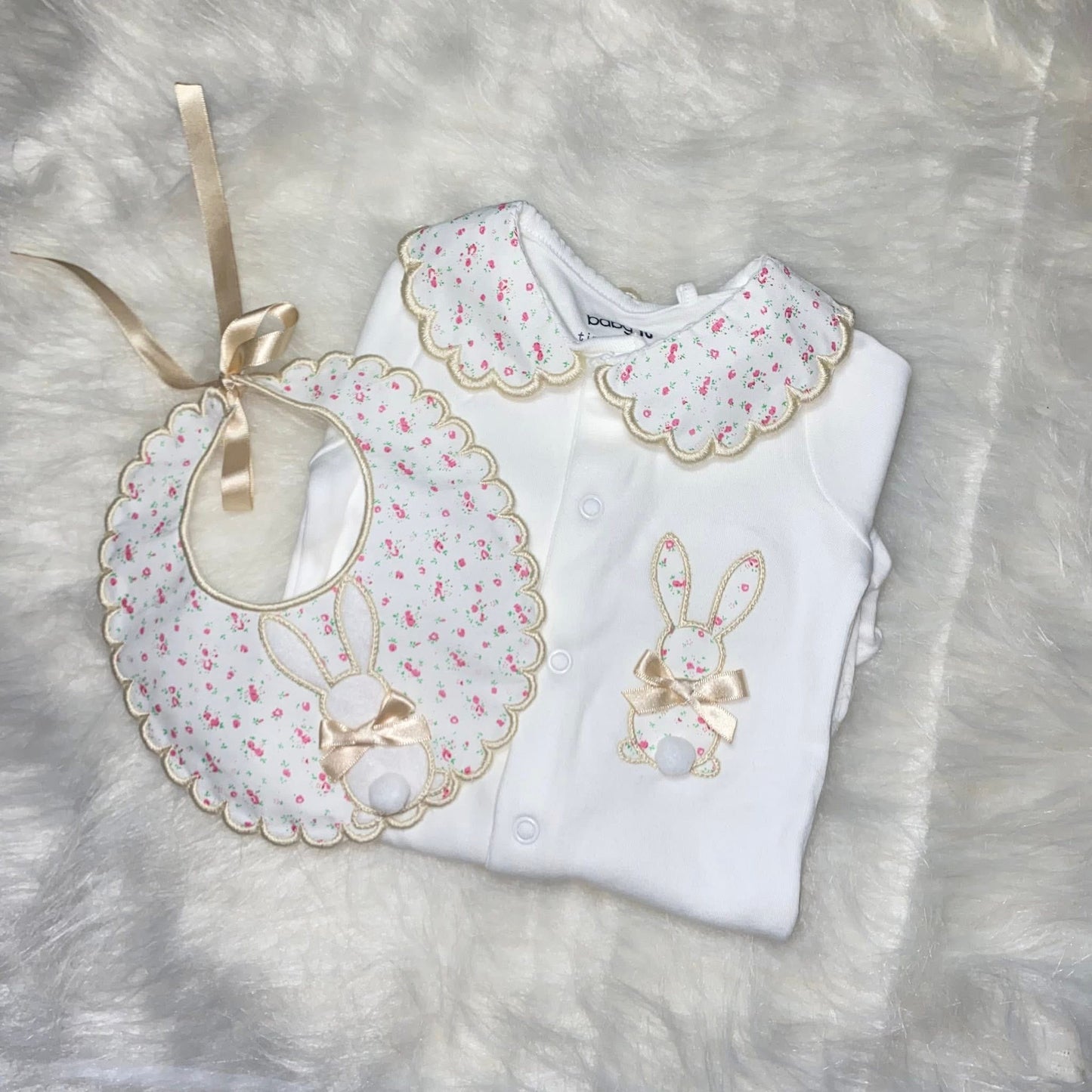 Floral bunny sleepsuit (JUST THE SLEEPSUIT)
