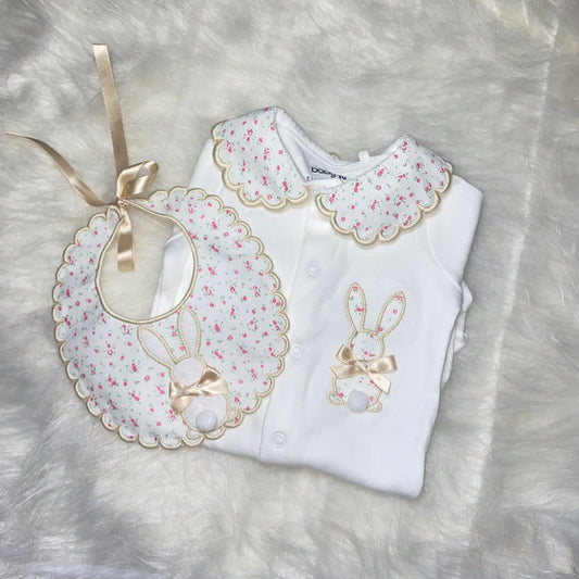 Floral bunny sleepsuit (JUST THE SLEEPSUIT)