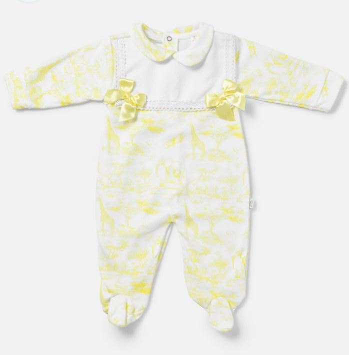 Girls lemon safari babygrow