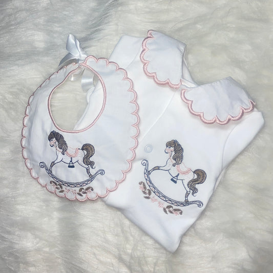 Pink rocking horse set MADE TO ORDER