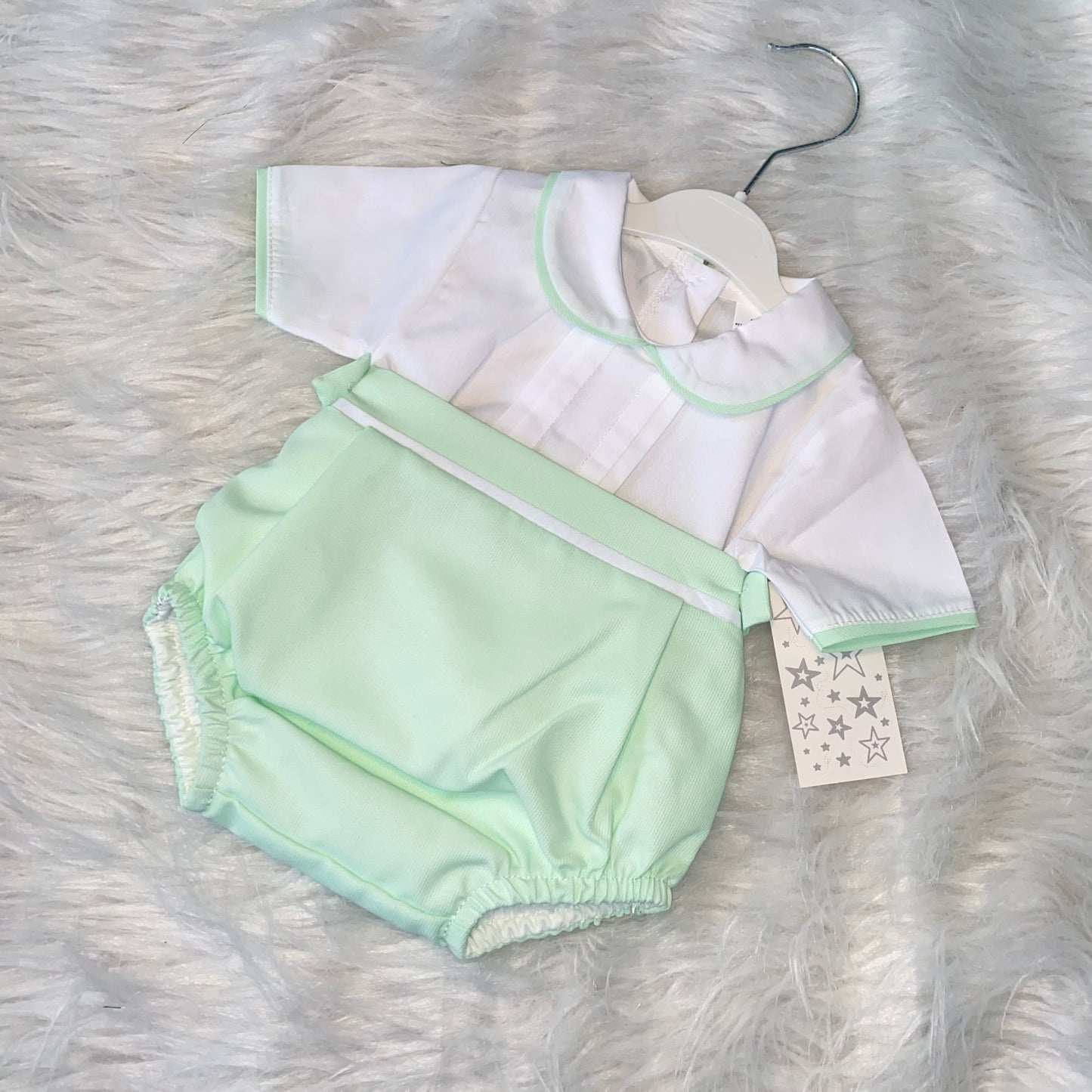 Boys mint green two peice shirt and pants set