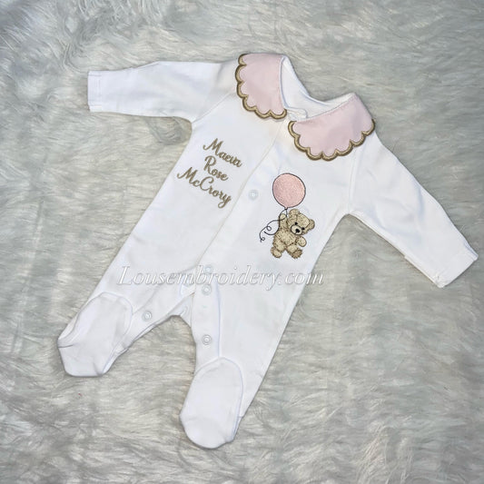 Bear babygrow ( made to order) ( you can tell me a colour read description)