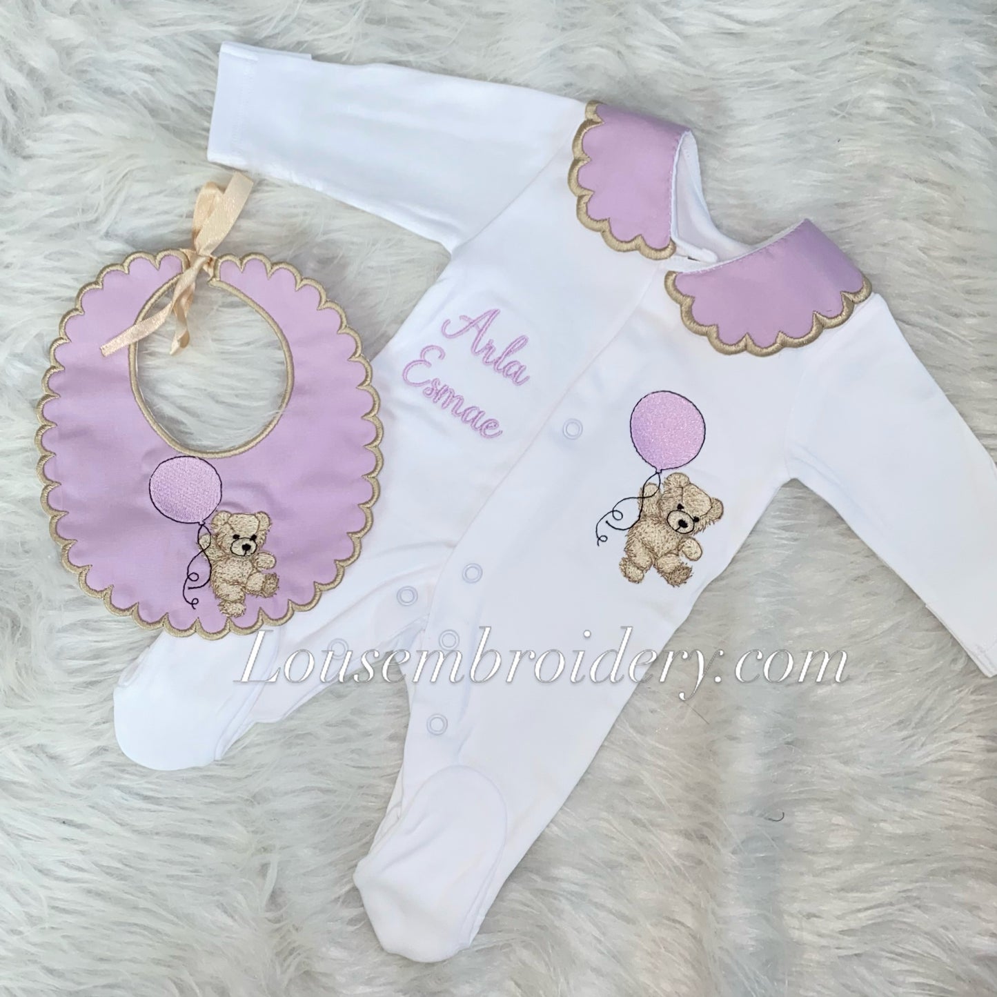 Bear balloon purple set (MADE TO ORDER)