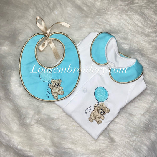 Bear balloon aqua  (MADE TO ORDER)