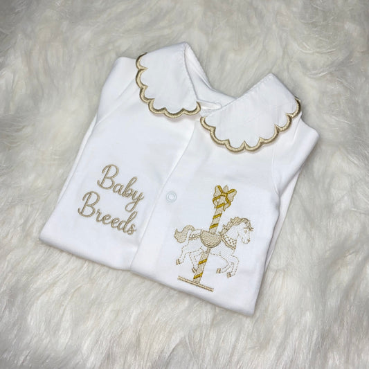 Unisex carousel horse babygrow